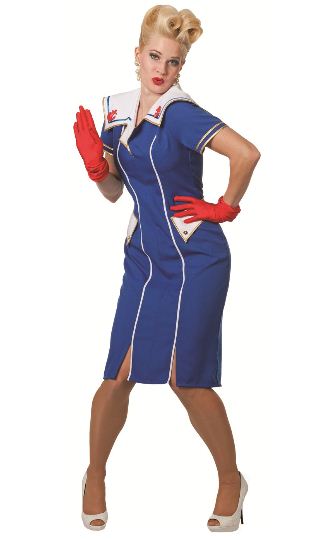 verhuur - carnaval - Uniform - Marinedame blauw